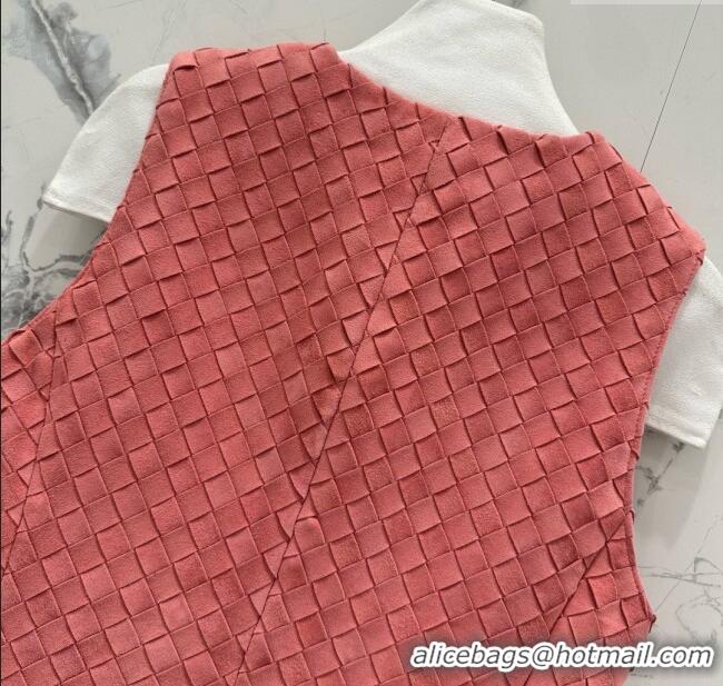Luxury Cheap Bottega Veneta Suede Leather Vest BV082216 Pink 2025