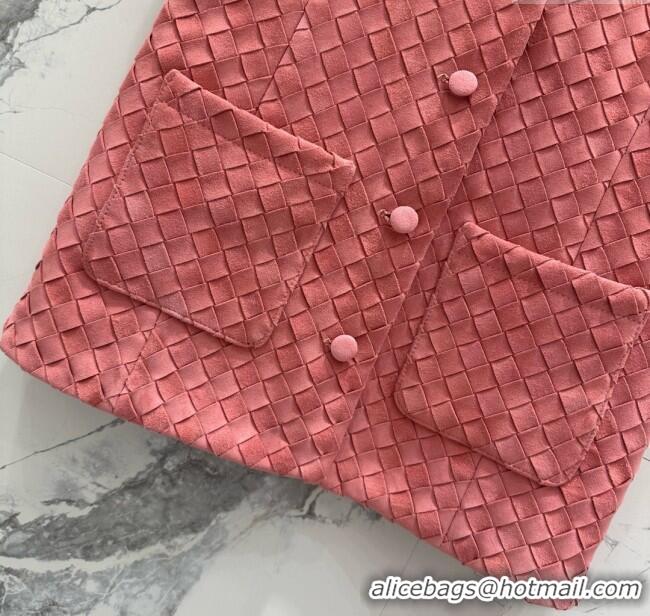 Luxury Cheap Bottega Veneta Suede Leather Vest BV082216 Pink 2025