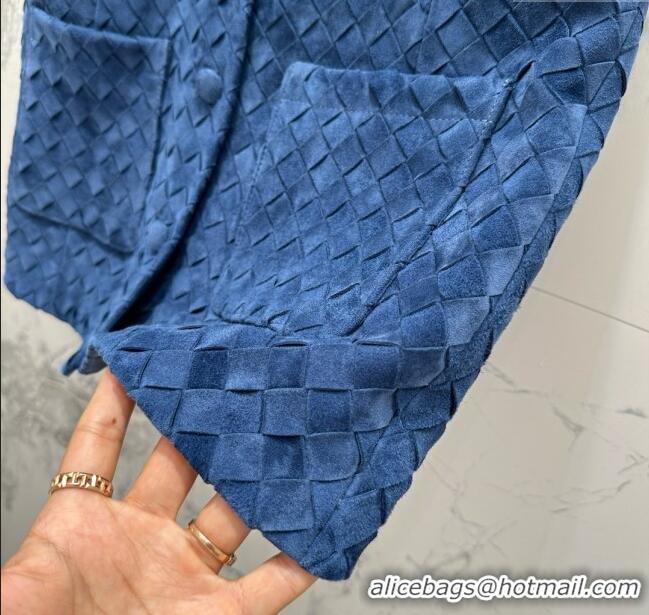 New Release Creation Bottega Veneta Suede Leather Vest BV082217 Blue 2025