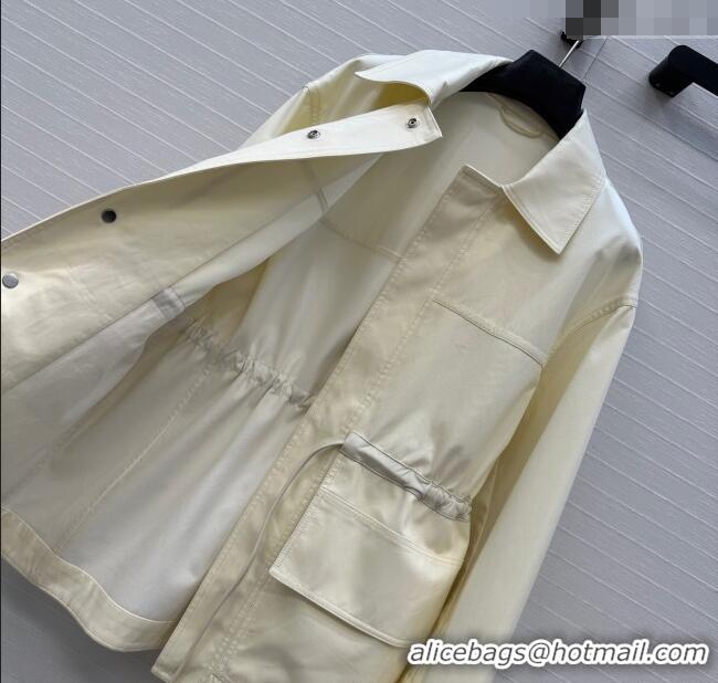 Trendy Design Bottega Veneta Jacket with Leather Belt 1014 White 2025