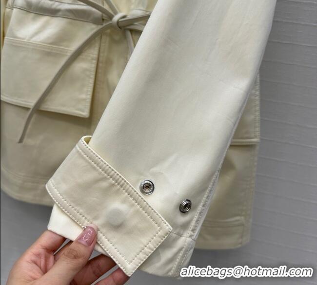 Trendy Design Bottega Veneta Jacket with Leather Belt 1014 White 2025