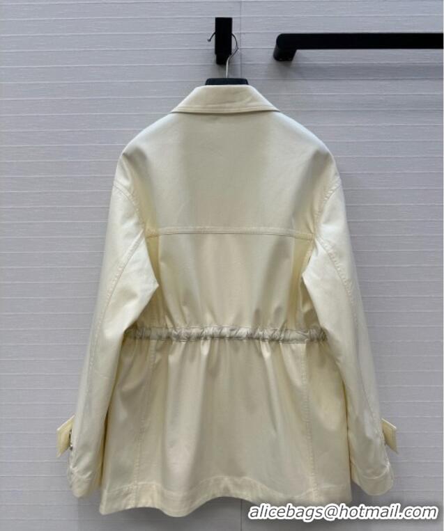 Trendy Design Bottega Veneta Jacket with Leather Belt 1014 White 2025