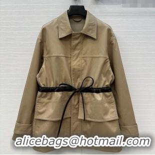 Well Crafted Bottega Veneta Jacket with Leather Belt 1014 Khaki 2025