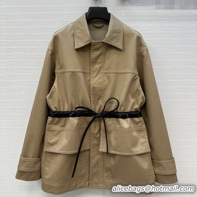Well Crafted Bottega Veneta Jacket with Leather Belt 1014 Khaki 2025