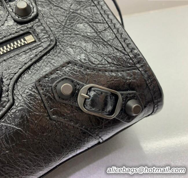 Market Sells Balenciaga Le City Mini Bag in Black Arena Storico lambskin B9006 brass hardware 2025