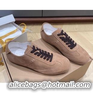 Stylish The Row Suede Sneakers Taupe Brown 0711035