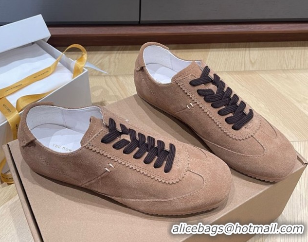 Stylish The Row Suede Sneakers Taupe Brown 0711035