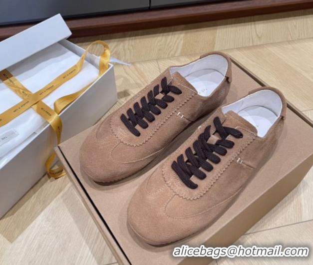 Stylish The Row Suede Sneakers Taupe Brown 0711035