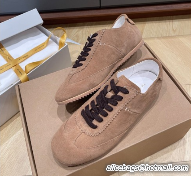 Stylish The Row Suede Sneakers Taupe Brown 0711035