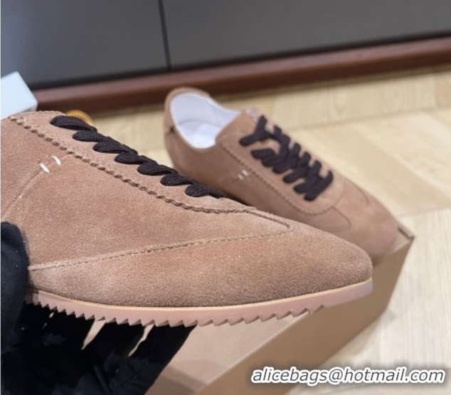 Stylish The Row Suede Sneakers Taupe Brown 0711035