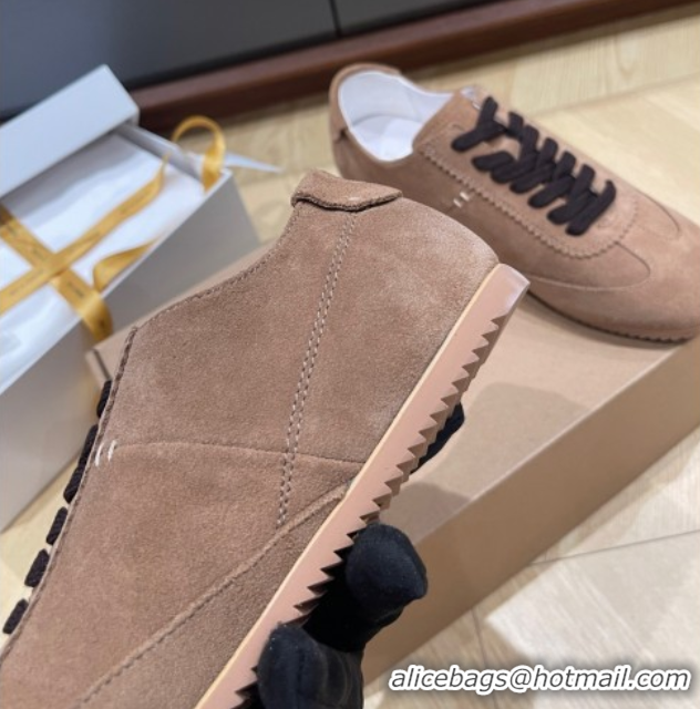 Stylish The Row Suede Sneakers Taupe Brown 0711035