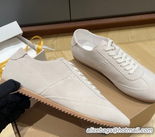 Good Looking The Row Suede Sneakers White 0711036