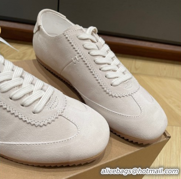 Good Looking The Row Suede Sneakers White 0711036