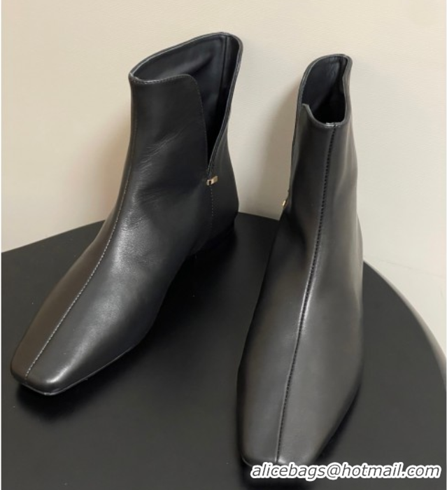 Perfect The Row Lambskin Flat Ankle Boots TR082701 Black 2025