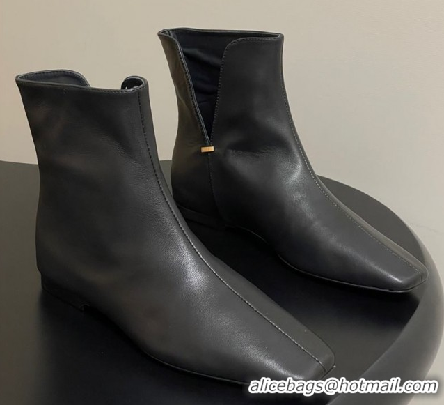 Perfect The Row Lambskin Flat Ankle Boots TR082701 Black 2025