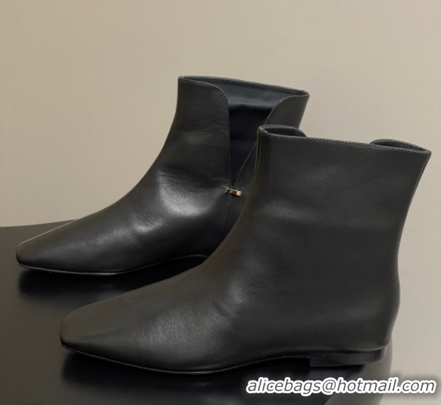 Perfect The Row Lambskin Flat Ankle Boots TR082701 Black 2025