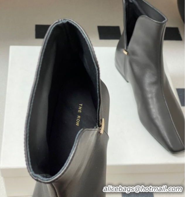 Perfect The Row Lambskin Flat Ankle Boots TR082701 Black 2025