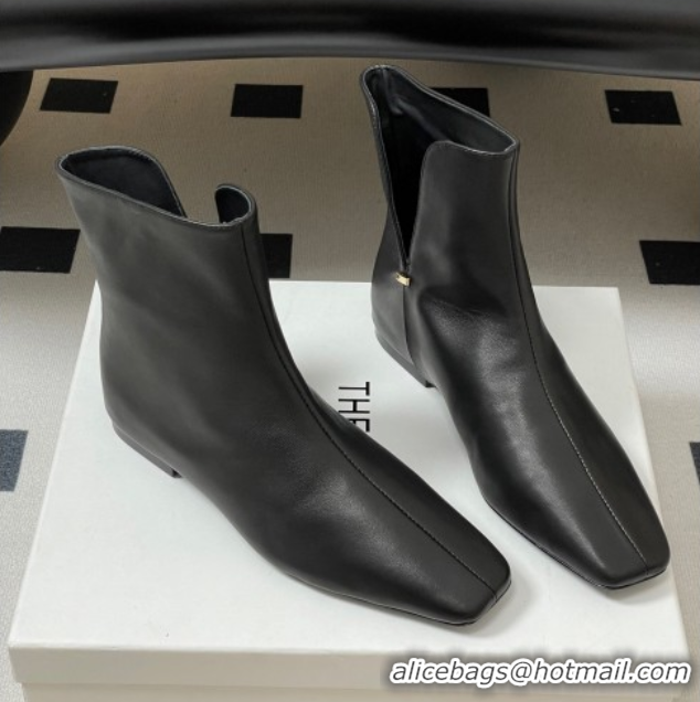Perfect The Row Lambskin Flat Ankle Boots TR082701 Black 2025