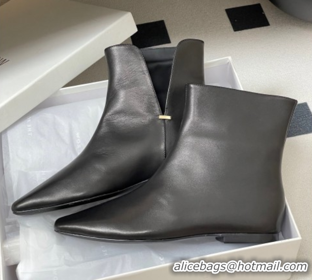 Perfect The Row Lambskin Flat Ankle Boots TR082701 Black 2025
