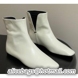 Shop Cheap The Row Lambskin Flat Ankle Boots TR082701 White 2025