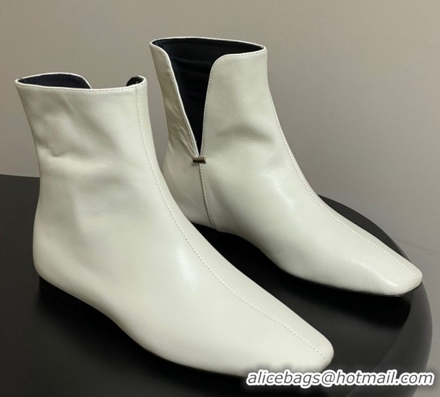 Shop Cheap The Row Lambskin Flat Ankle Boots TR082701 White 2025