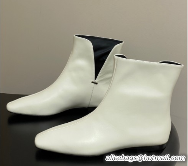 Shop Cheap The Row Lambskin Flat Ankle Boots TR082701 White 2025