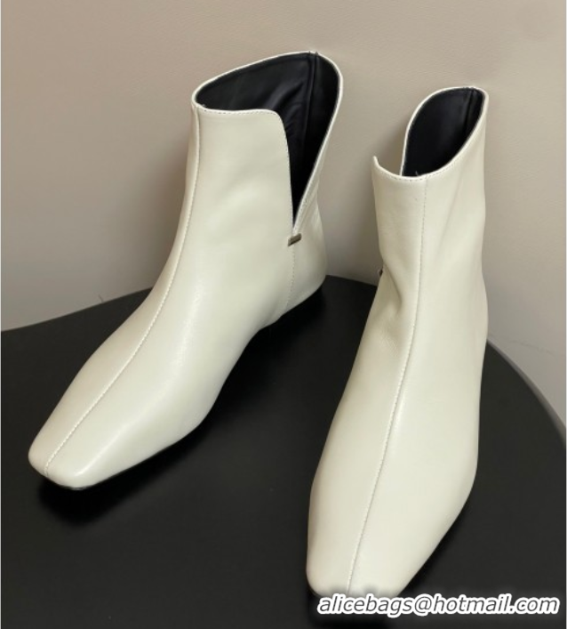 Shop Cheap The Row Lambskin Flat Ankle Boots TR082701 White 2025