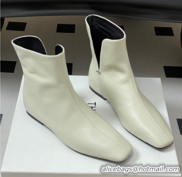 Shop Cheap The Row Lambskin Flat Ankle Boots TR082701 White 2025