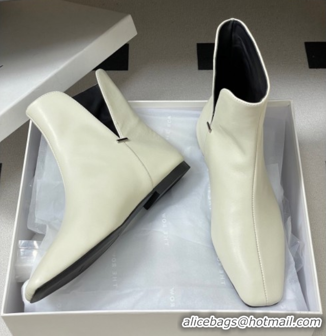 Shop Cheap The Row Lambskin Flat Ankle Boots TR082701 White 2025