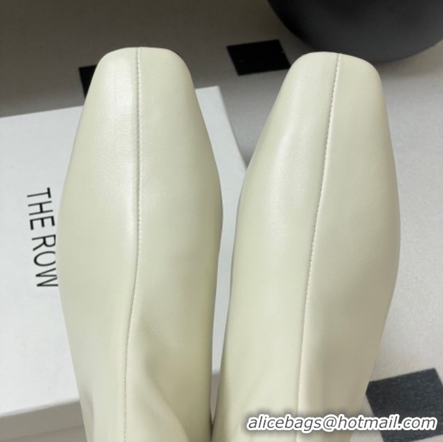 Shop Cheap The Row Lambskin Flat Ankle Boots TR082701 White 2025