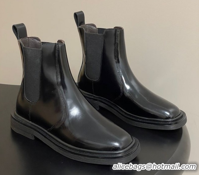 Top Grade The Row Calfskin Flat Ankle Boots TR082702 Black 2025