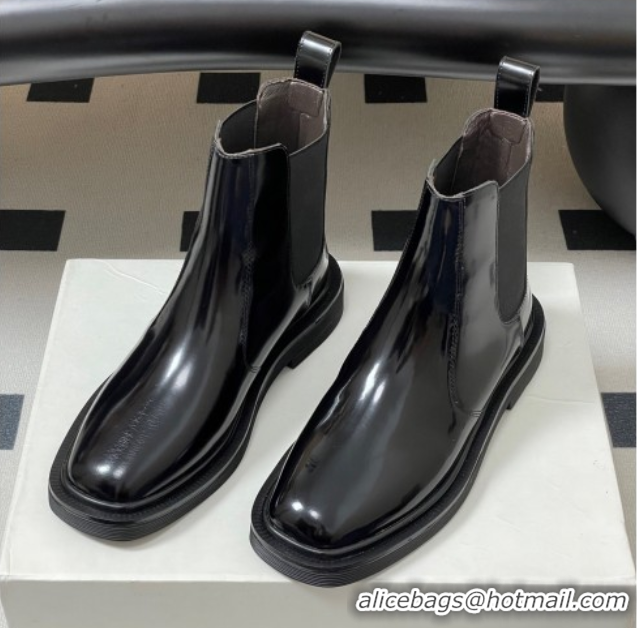 Top Grade The Row Calfskin Flat Ankle Boots TR082702 Black 2025