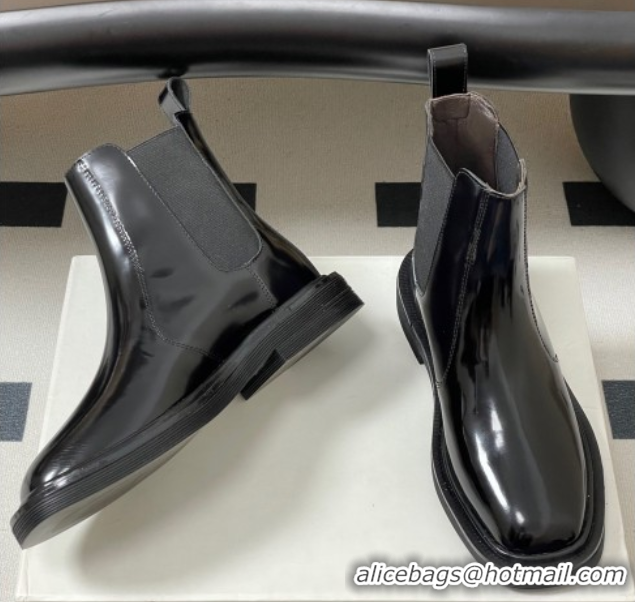 Top Grade The Row Calfskin Flat Ankle Boots TR082702 Black 2025