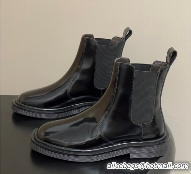 Top Grade The Row Calfskin Flat Ankle Boots TR082702 Black 2025