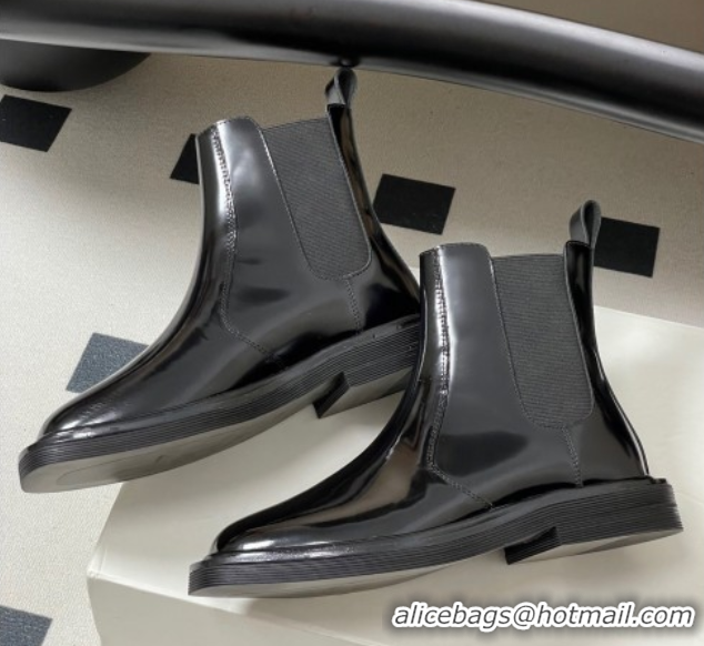 Top Grade The Row Calfskin Flat Ankle Boots TR082702 Black 2025