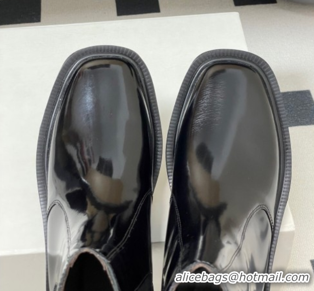 Top Grade The Row Calfskin Flat Ankle Boots TR082702 Black 2025