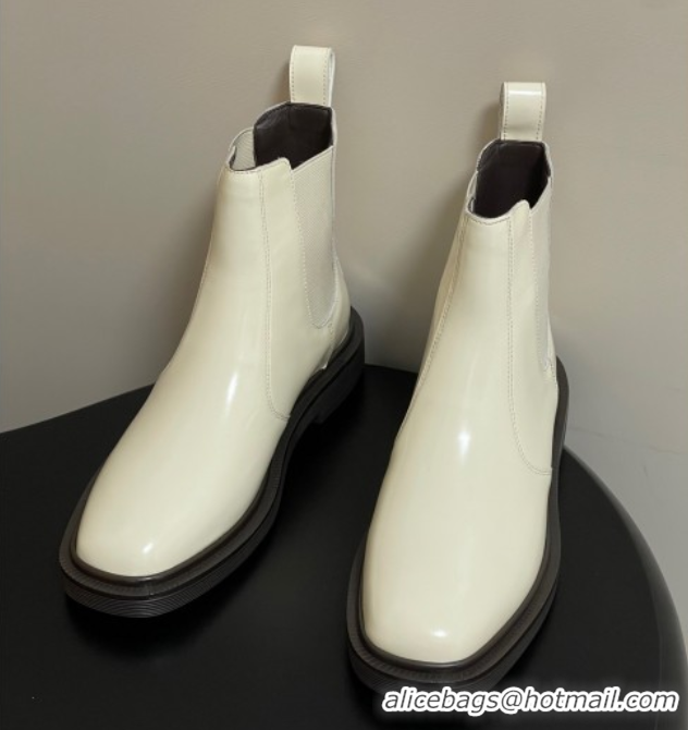 Unique Style The Row Calfskin Flat Ankle Boots TR082702 White 2025