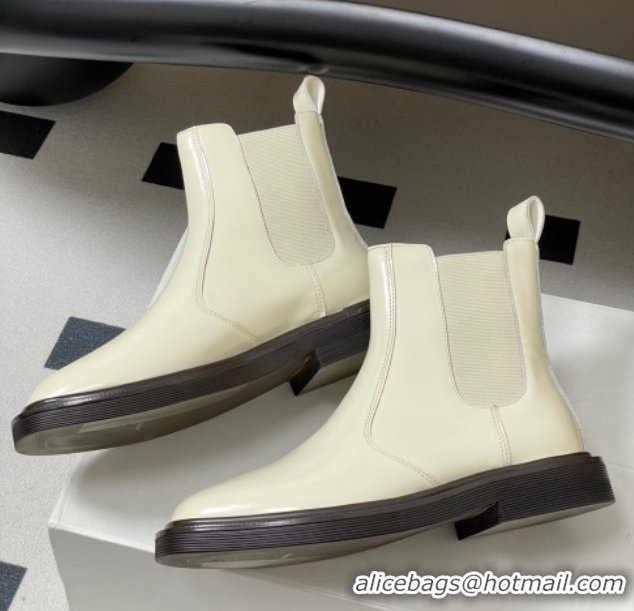 Unique Style The Row Calfskin Flat Ankle Boots TR082702 White 2025