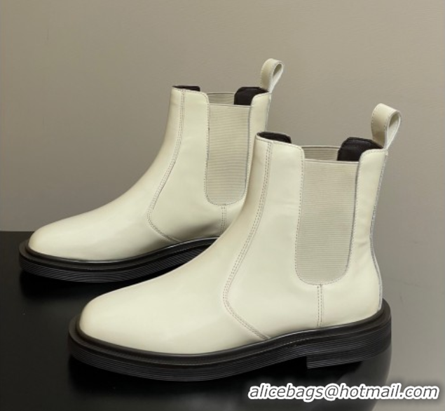 Unique Style The Row Calfskin Flat Ankle Boots TR082702 White 2025