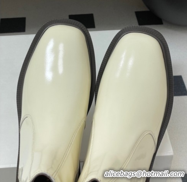 Unique Style The Row Calfskin Flat Ankle Boots TR082702 White 2025