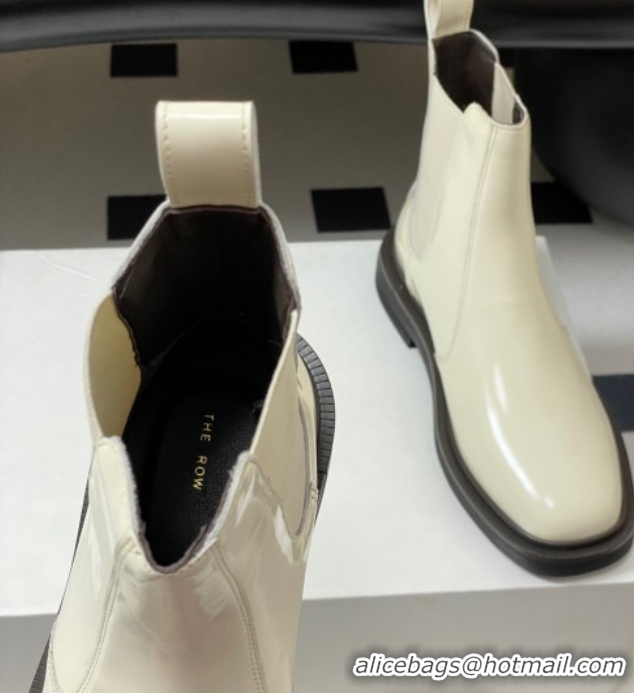 Unique Style The Row Calfskin Flat Ankle Boots TR082702 White 2025