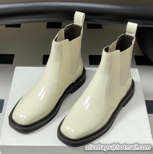 Unique Style The Row Calfskin Flat Ankle Boots TR082702 White 2025