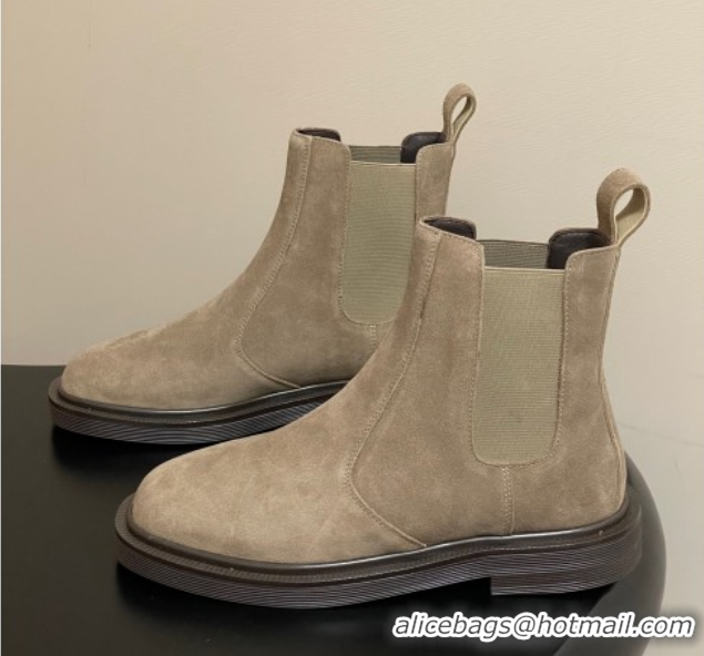 Charming The Row Suede Flat Ankle Boots TR082702 Beige 2025