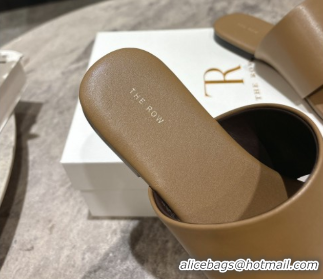 Good Product The Row Signum Flat Thong Slides Sandal in Calfskin TR082704 Khaki 2025