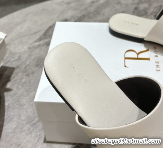 Popular Style The Row Signum Flat Thong Slides Sandal in Calfskin TR082704 White 2025