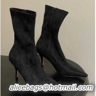 Shop Duplicate The Row Liisa Kitten Ankle Boot 8.5cm in Suede Black 1028054