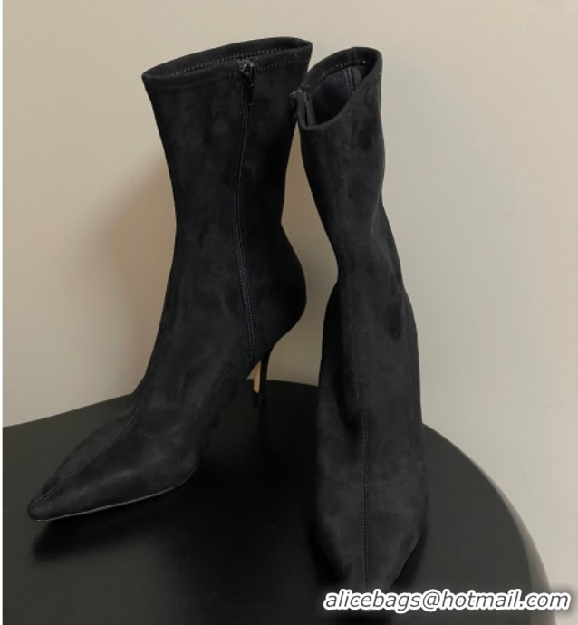 Shop Duplicate The Row Liisa Kitten Ankle Boot 8.5cm in Suede Black 1028054