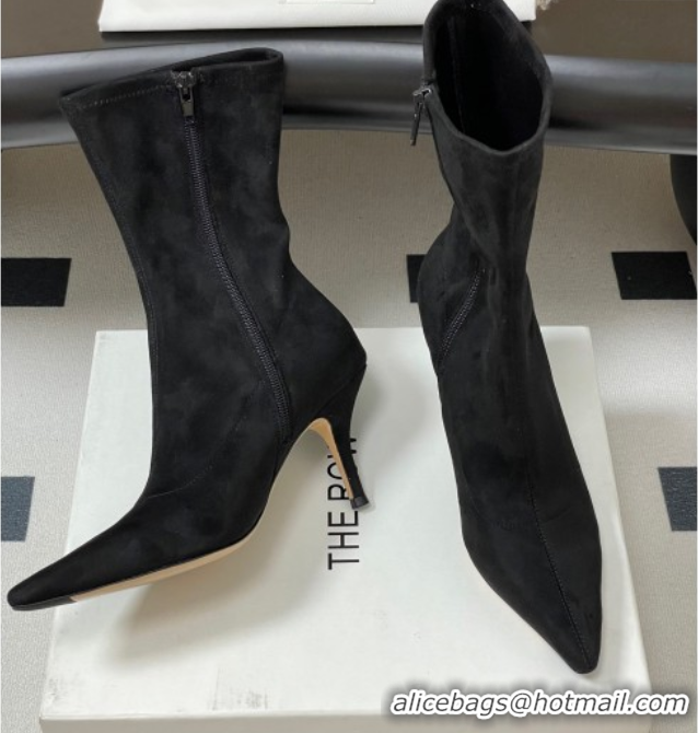 Shop Duplicate The Row Liisa Kitten Ankle Boot 8.5cm in Suede Black 1028054