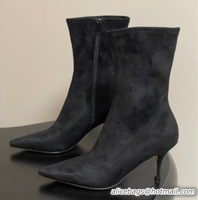 Shop Duplicate The Row Liisa Kitten Ankle Boot 8.5cm in Suede Black 1028054