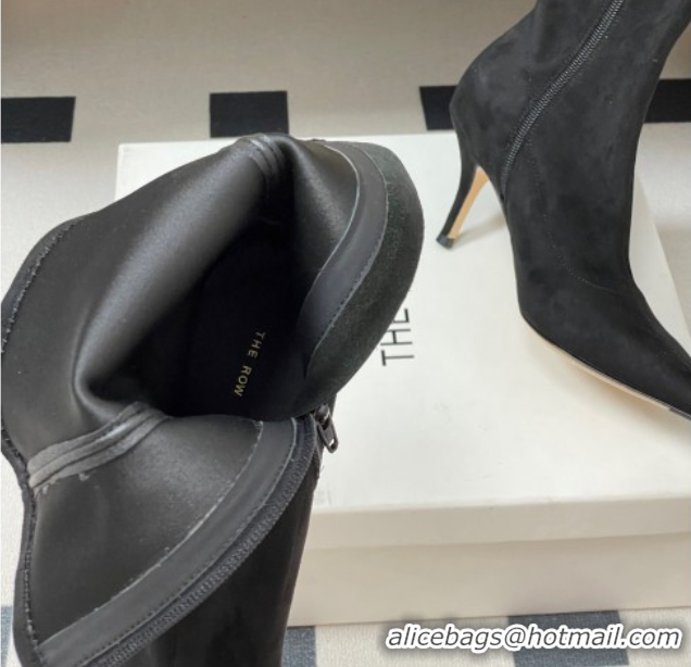 Shop Duplicate The Row Liisa Kitten Ankle Boot 8.5cm in Suede Black 1028054